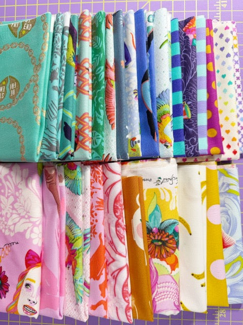 Fabric Bundle Rainbow Prints – (24) Fat Eighths (10.5”x18”), and 8” & 16” x WOF