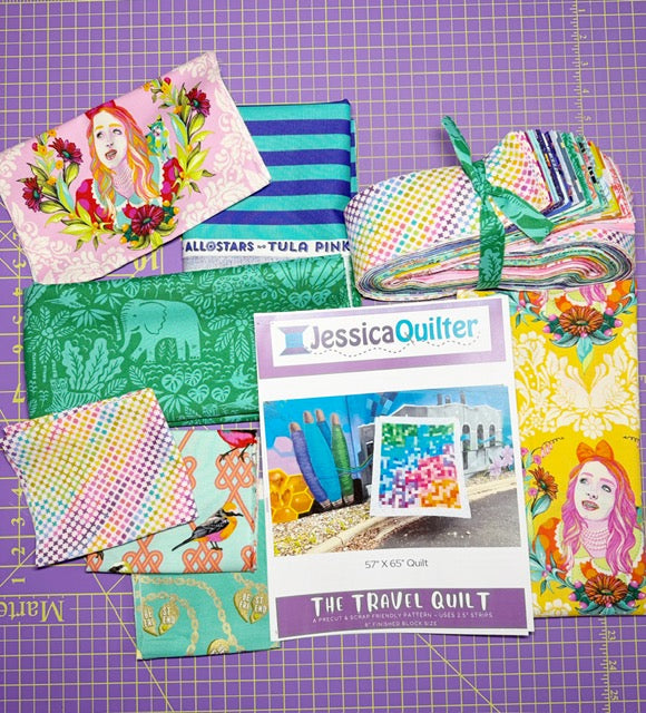 The Travel Quilt Kit - Green Border