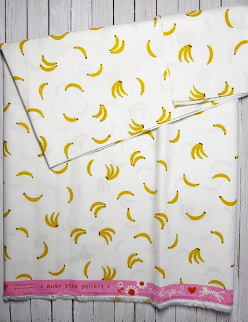 Ruby Star Society Fabric Yardage – Darlings 2 Banana Nananas Buttercream – Cotton Woven Quilting Fabric