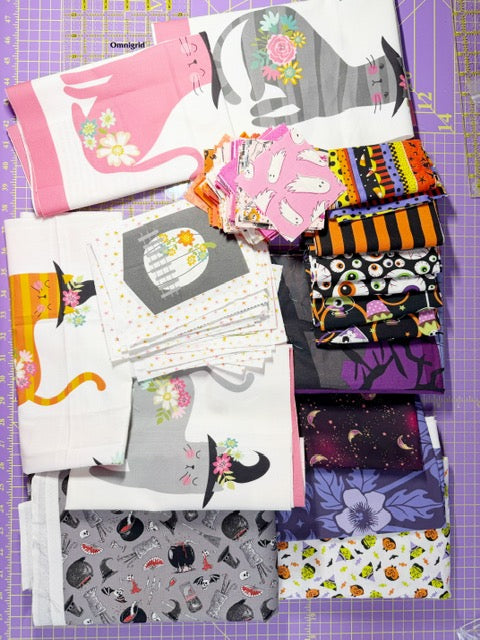 Large Halloween Fabric Destash Bundle – 3+ lb Quilting & Craft Scrap Lot
