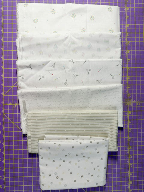 Black, White, Rainbow & Low Volume Fabric Scrap Bundle – 3+ lb Destash Lot with Yardage & Orphan Quilt Blocks