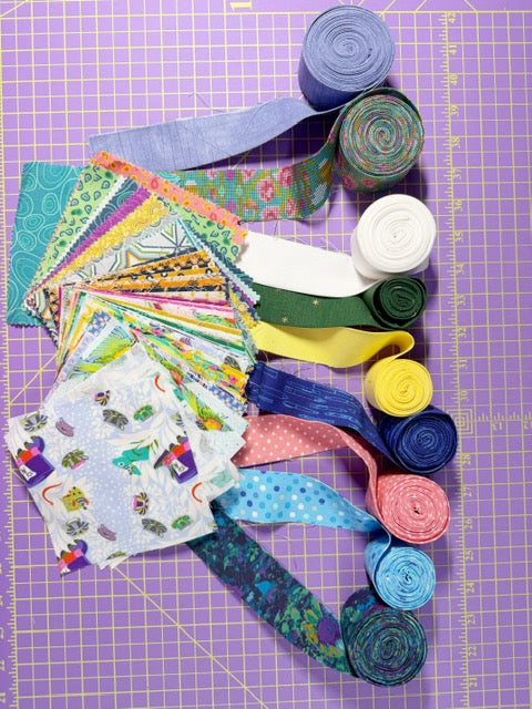 Quilt Bindings (9) & (65) 5-Inch Fabric Squares Bundle – Small Project Destash Lot