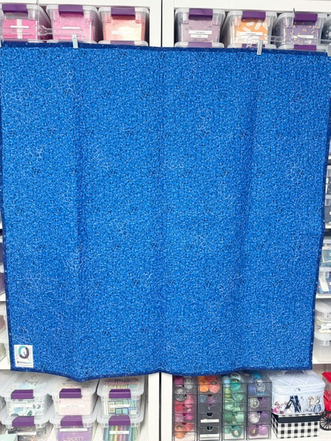 Blue Feathered Star Art Quilt, Custom Quilted Wall Hanging – 51” Square