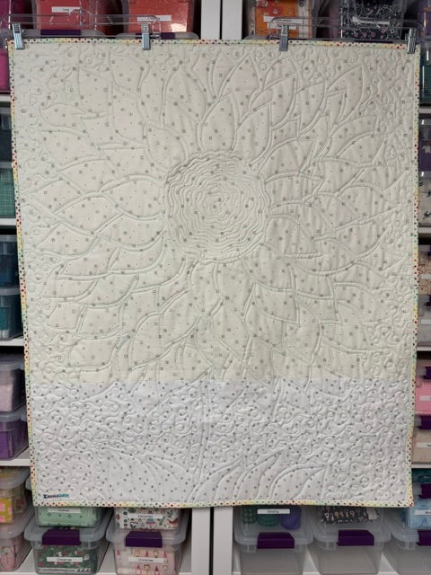 Quilted Floral Wall Hanging – Finished Art Quilt, 35.5” x 45.5”