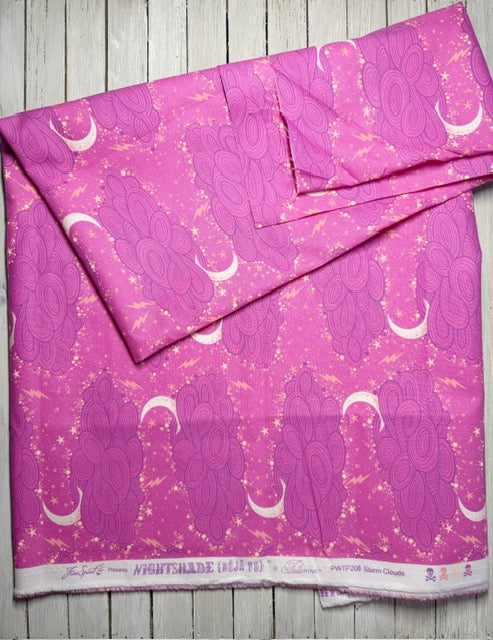 Tula Pink Fabric Yardage – Nightshade Déjà vu Storm Clouds Oleander – Cotton Woven Quilting Fabric