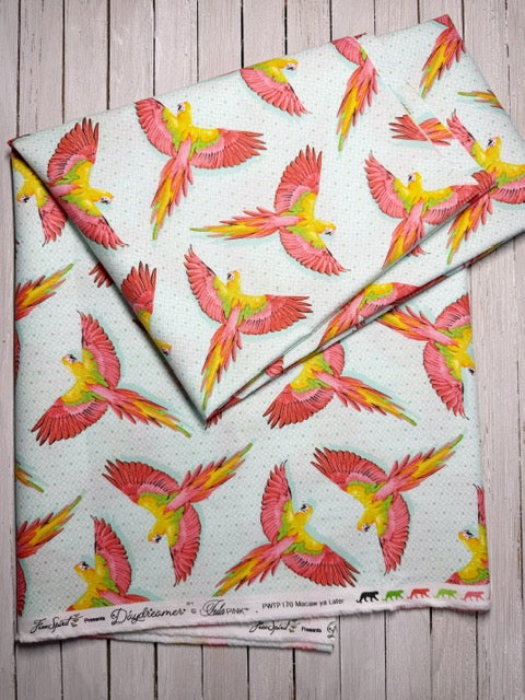 Tula Pink Fabric Yardage -Daydreamer Macaw Ya Later Dragonfruit – Cotton Woven Quilting Fabric
