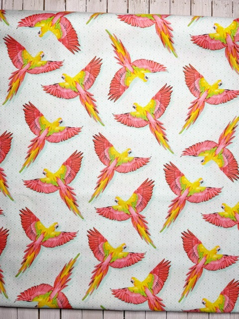 Tula Pink Fabric Yardage -Daydreamer Macaw Ya Later Dragonfruit – Cotton Woven Quilting Fabric
