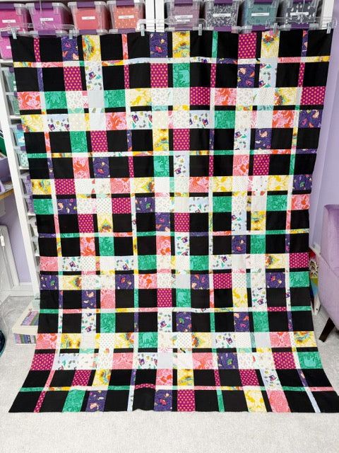 Handmade Plaidish Quilt Top – 64” x 82” – Unfinished Patchwork Quilt Top Ready to Quilt