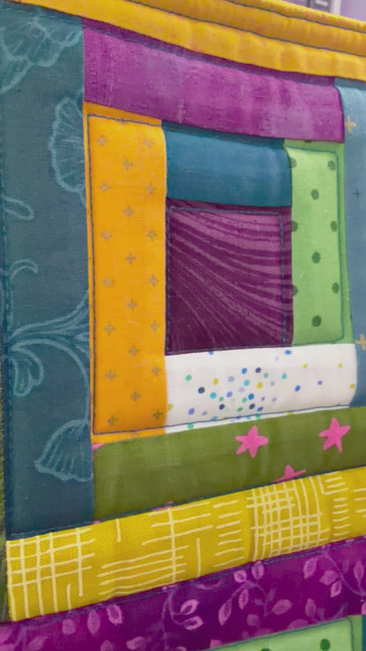 Log Cabin Patchwork Tote