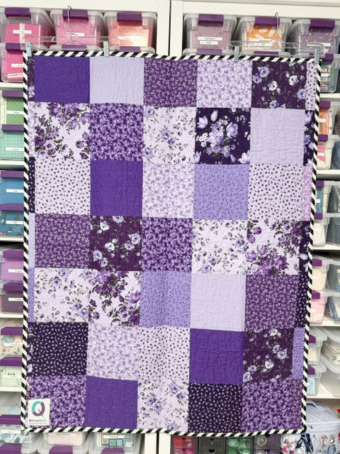Purple Patchwork Pumpkin Wall Hanging Quilt, Handmade Halloween Décor – 44” x 54”