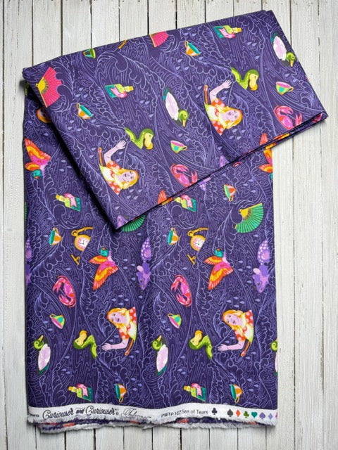 Tula Pink Fabric Yardage – Curiouser and Curiouser Sea of Tears Daydream – Cotton Woven Quilting Fabric