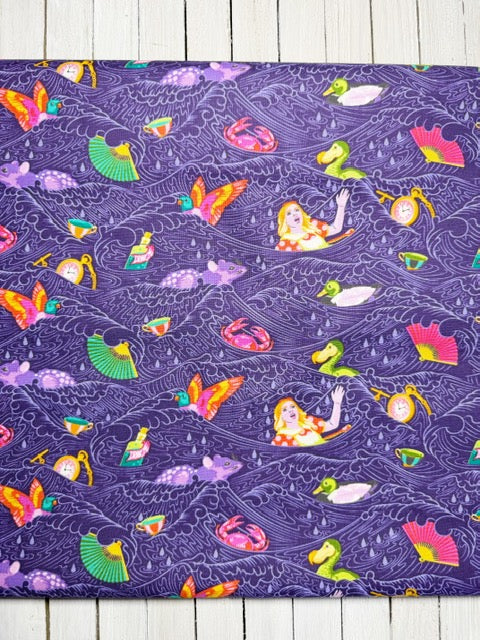 Tula Pink Fabric Yardage – Curiouser and Curiouser Sea of Tears Daydream – Cotton Woven Quilting Fabric