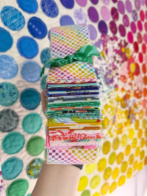 Rainbow Fabric Strip Bundle for Quilting – 48 Hand-Cut 2.5" WOF Strips