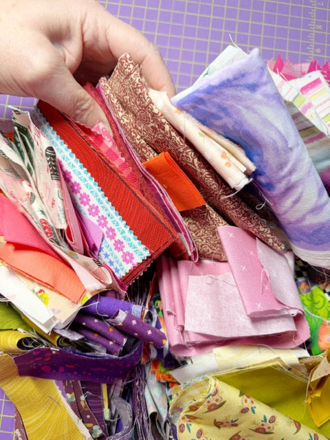 Scrap Bag – Purple/Pink/Orange/Yellow/Black & White
