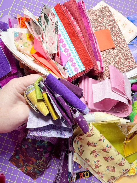 Scrap Bag – Purple/Pink/Orange/Yellow/Black & White