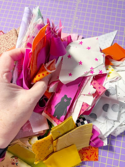 Scrap Bag – Purple/Pink/Orange/Yellow/Black & White