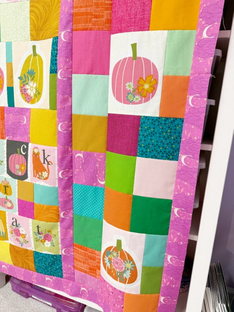 Trick or Treat Scrappy Patchwork Quilt Top – 58” x 62” – Unfinished Halloween Quilt Top