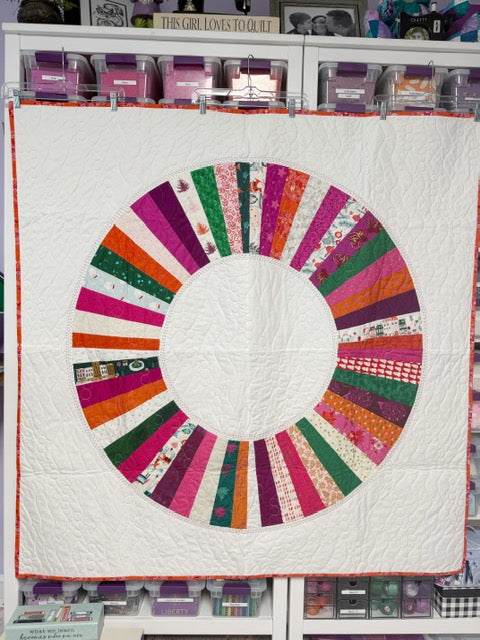 Christmas Color Wheel Art Quilt - 56-Inch Square Holiday Wall Hanging